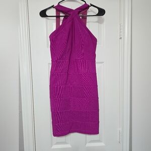 Elegant Purple Halter Dress